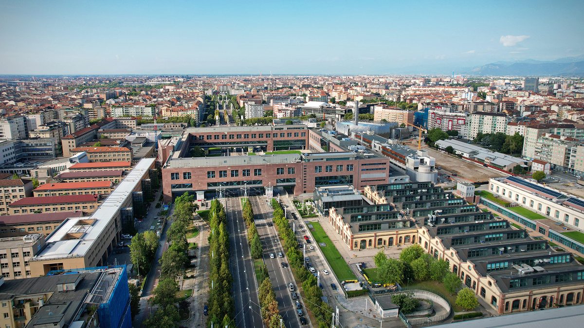 Aerial view of Politecnico di Torino and surrounding urban campus